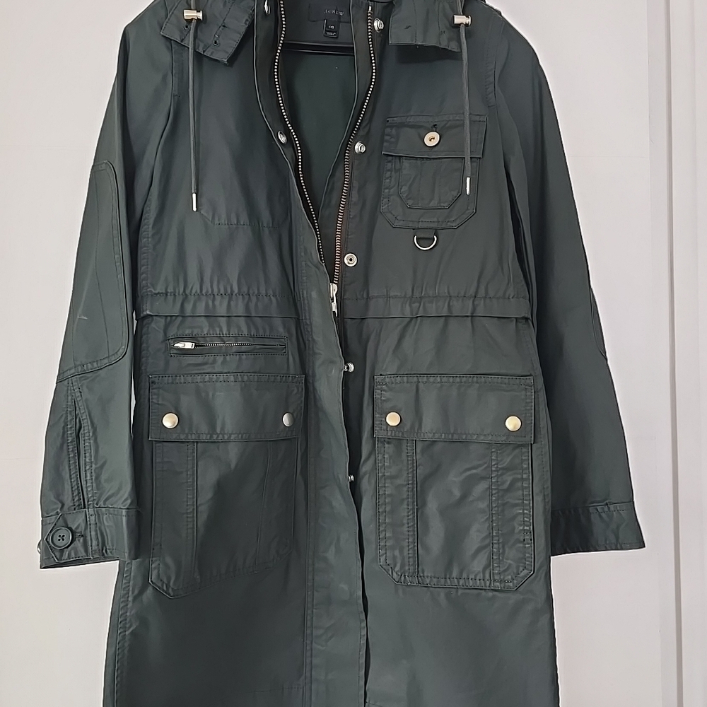 J. Crew Downtown Field Jacket XXS Army Green - Classic Utility Chore Coat Gold H - Picture 4 of 14